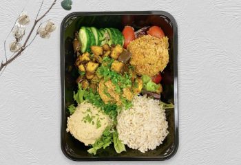 Roasted Falafel buddha bowl house made hummus (Vegan)