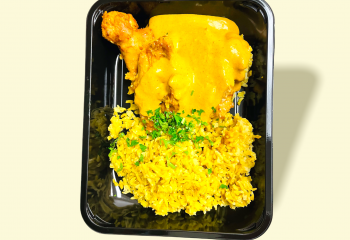 Chicken Jalfrezi with saffron steamed rice