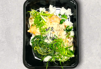 Gomae Chicken spinach, steamed ginger sesame rice