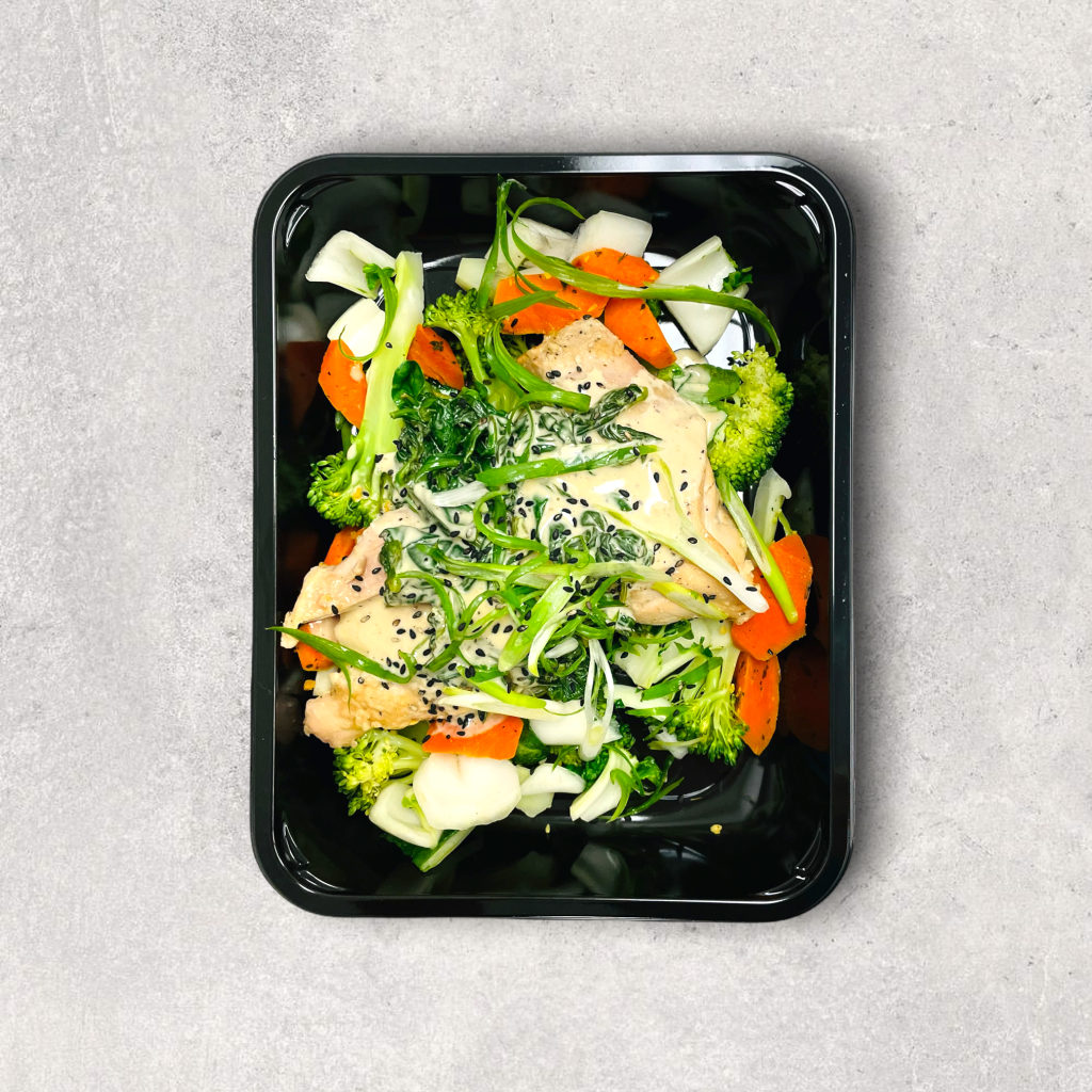 Gomae Chicken spinach, steamed ginger sesame Vegetable Freebeets